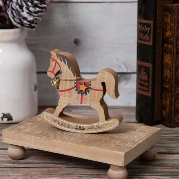 Handcrafted Wooden Rocking Horse Decor Rocking Horse Wood Decor - Picture 1 of 3